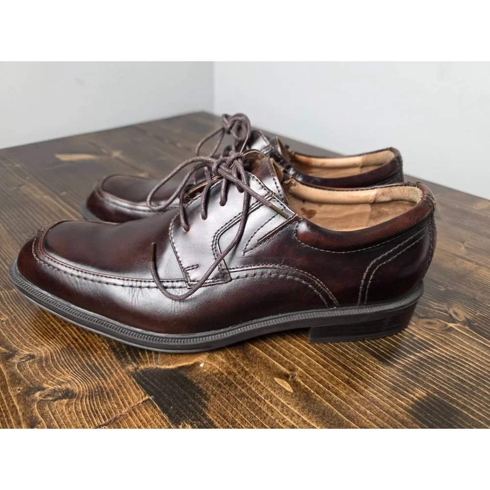 Florsheim Billings Men's 10 D Shoes Brown Leather Derby Square Toe Oxford‎ 13113